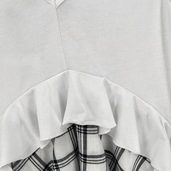 OPENING CEREMONY Dress Womens Small White Black Sleeve Plaid Ruffle Skater NWT - Picture 16 of 16
